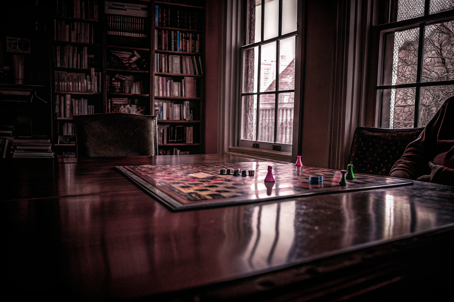 Mitarbeiter, die während einer Pause ein Brettspiel im Büro spielen Bürospiel in der Pause