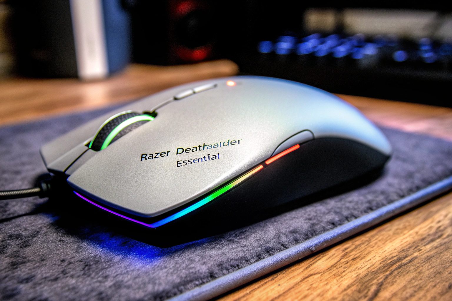 Nahaufnahme der Razer DeathAdder Essential Gaming-Maus in Aktion Razer DeathAdder Essential Gaming-Maus