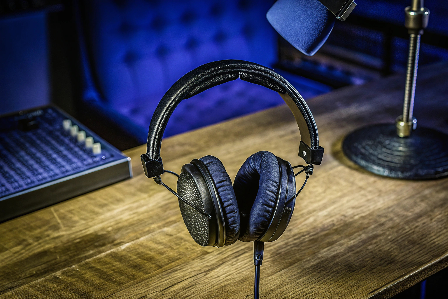 Nahaufnahme des beyerdynamic DT 770 PRO Kopfhörers im Studioeinsatz. beyerdynamic DT 770 PRO im Studio