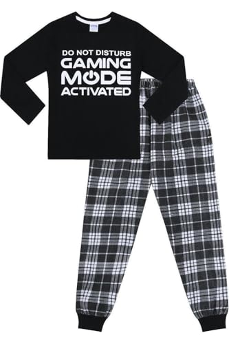 ThePyjamaFactory Jungen Do Not Disturb Gaming Mode Activated Langer Gaming Schlafanzug