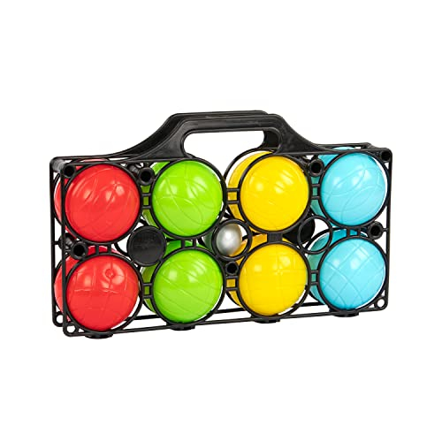 Idena 40409 - Boccia Spiel mit 8 farbigen Kugeln