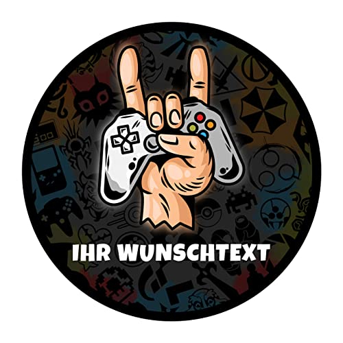 J&M DECO Personalisiert Tortenaufleger Gamer