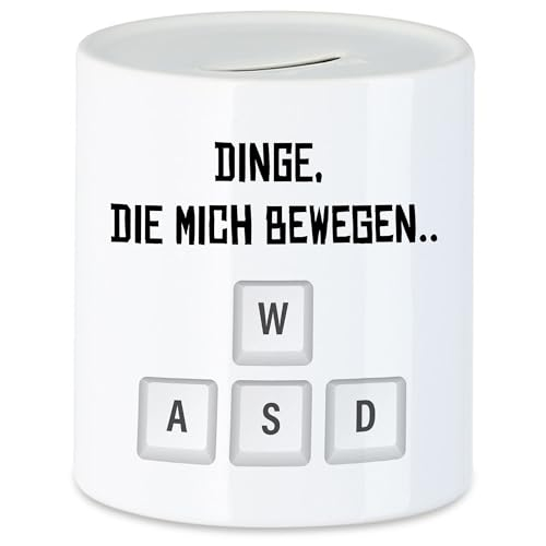 Hey!Print Dinge die Mich bewegen Spardose Online Gaming Keyboard Computerspiele Streaming
