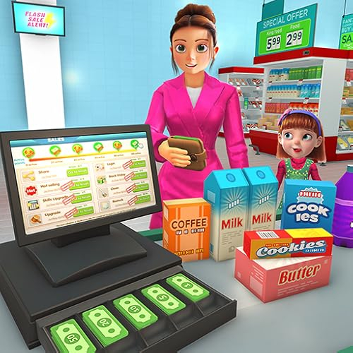 Supermarkt Einkaufen Manie Kasse registrieren