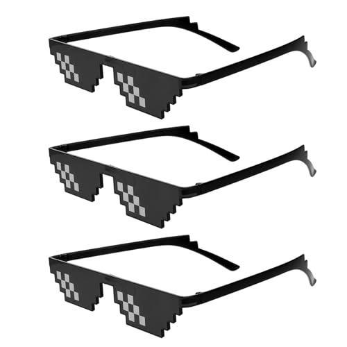 Gjinxi 3 Stück Thug Life Pixelated Sonnenbrille