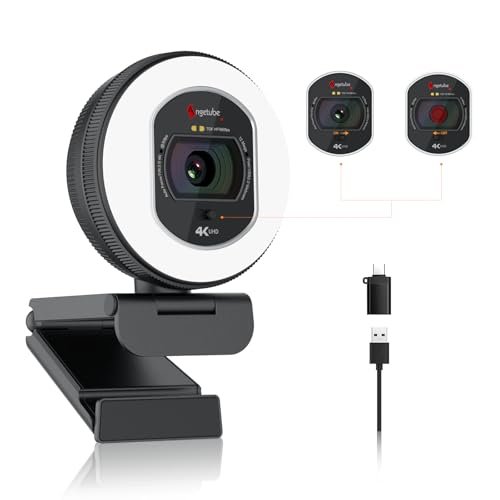 Angetube Webcam 4K mit Licht