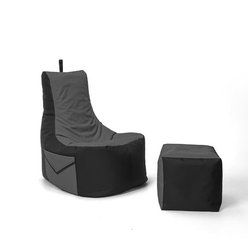 Nadimaideal Gaming Sitzsack XXL mit Hocker