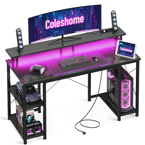 Coleshome Gaming Tisch mit LED-Beleuchtung