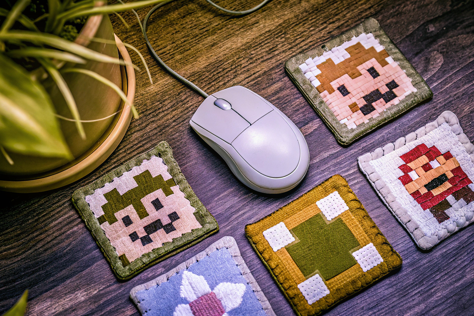 Retro-Gaming-Zubehör wie Untersetzer und Maus Retro-Gaming-Zubehör