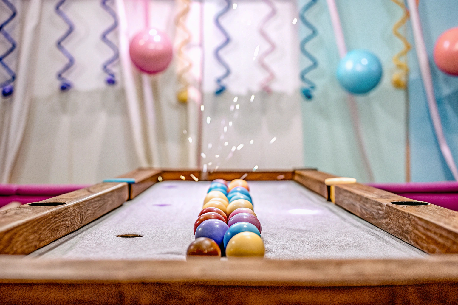 Spieler, die das Bounce-Off POP-Out Partyspiel genießen. Bounce-Off POP-Out Partyspiel