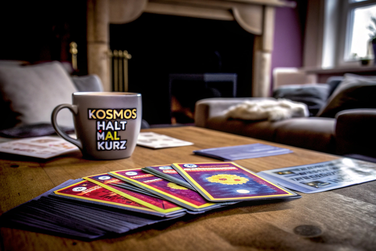 Spieler, die das KOSMOS Halt mal kurz Kartenspiel genießen. KOSMOS Halt mal kurz Kartenspiel in Aktion
