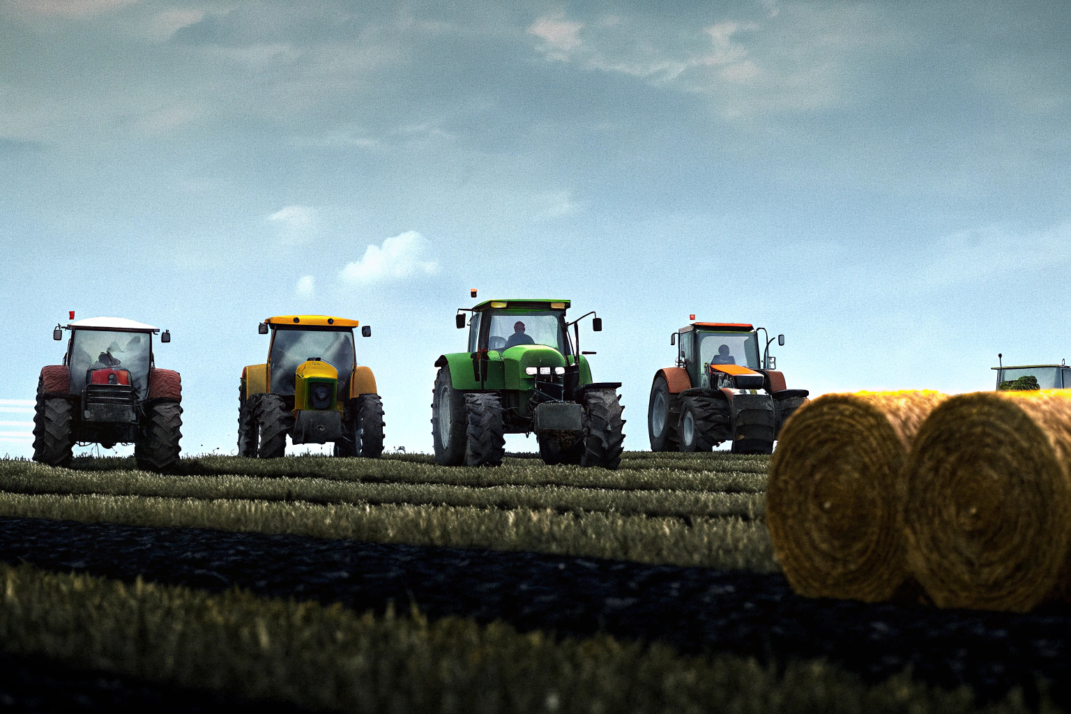 Spielszene aus dem Landwirtschafts Simulator 2013 mit mehreren Spielern auf einem Feld. Landwirtschafts Simulator 2013 Multiplayer