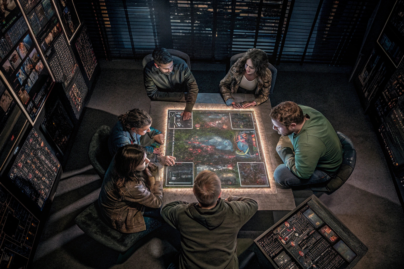 Vielfältige Gruppe von Menschen, die gemeinsam ein Spiel entwickeln. Diversität im Gaming