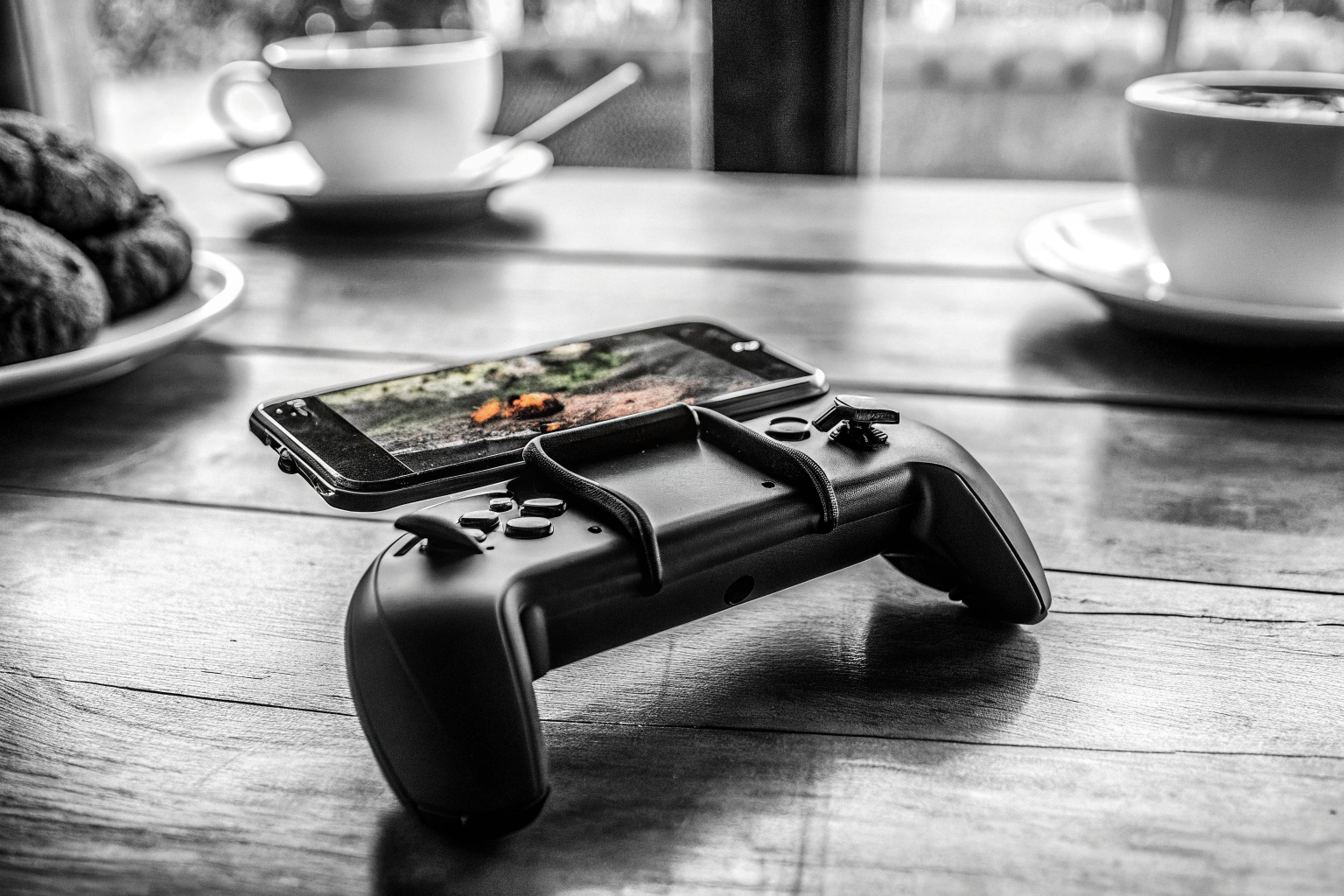 WOONEKY Mobile Gamepads im Einsatz auf einem Smartphone. WOONEKY Mobile Gamepads