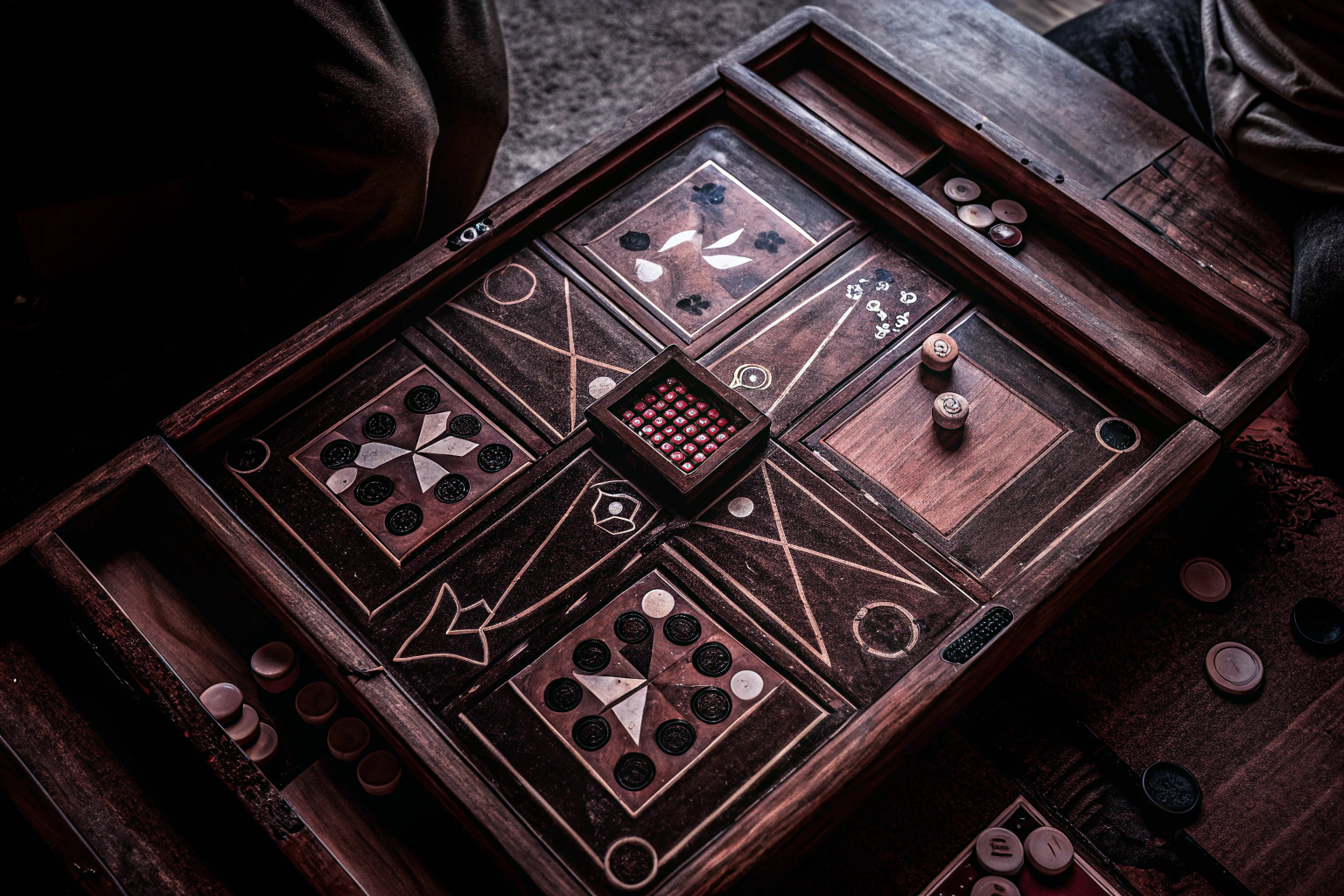 Zwei Personen spielen ein Brettspiel mit strategischem Inhalt, das für spannende Duelle sorgt. Strategisches Duell-Brettspiel